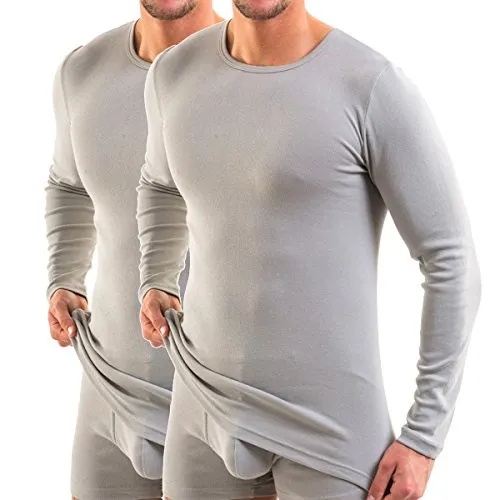 HERMKO Unterziehshirt 3640 2er Pack Herren Langarm Shirt - Herrenunterhemden aus 100% Bio-Baumwolle, OEKO-TEX® zertifiziert, perfekt für nachhaltigen Komfort und ein angenehmes Tragegefühl.