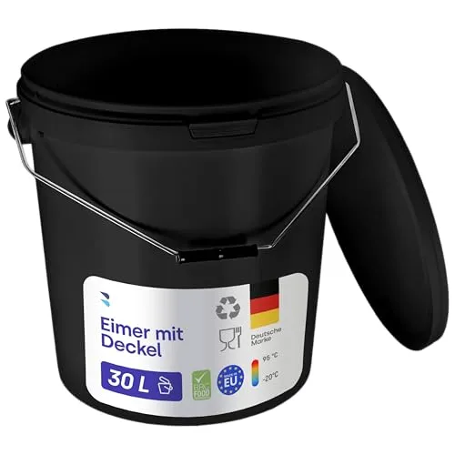 BenBow Eimer mit Deckel 30l schwarz 1x 30 Liter in schwarz von BENBOW