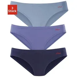 Bikinislip S.OLIVER, Damen, Gr. 36/38 (M), blau (blaufarben), Jersey, Obermaterial: 90% Baumwolle, 10% Elasthan (LYCRA), unifarben, körpernah, Unterhosen, aus elastischer Baumwoll-Qualität