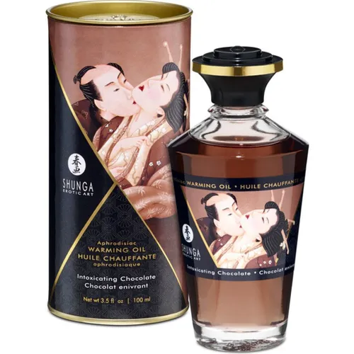 Shunga Erotic Arts Wärmendes Aphrodisiakum-Öl, Dark Brown, 100 ml - Aphrodisiaka, köstliches wärmendes Öl mit herrlichem Schokoladengeschmack, das die Sinne umhüllt und für ein intensives Kuss-Erlebnis sorgt.