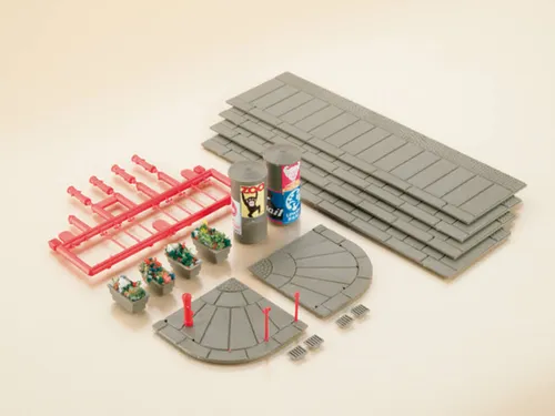 Auhagen 12254 Fußsteig mit Zubehör Fußgweg Fußgängerweg Bausatz H0 Neu