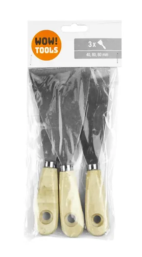 Malerspachtel-Set 3-teilig flexibles Blatt konisch geschliffen 40mm 60mm 80mm