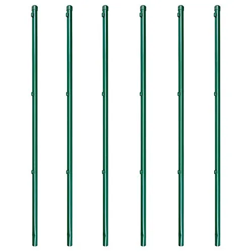 Zaunpfosten Zaunpfahl für Maschendrahtzaun zinkphosphatiert grün kunstoffbeschichtet, 34x1500mm 6 x