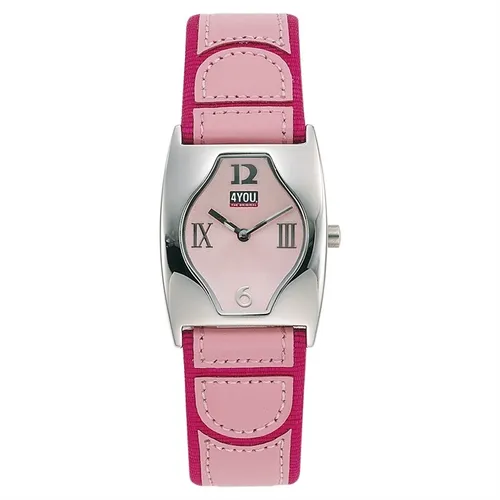 4YOU Damen Mädchen Armbanduhr 4.2601 Edelstahl Gehäuse AB Textilleder UVP 45,90