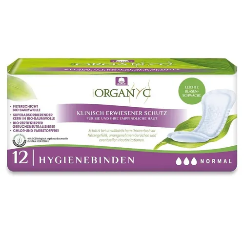 Organyc Hygienebinden Normal - leichte Inkontinenz 12Stk Hygienemittel