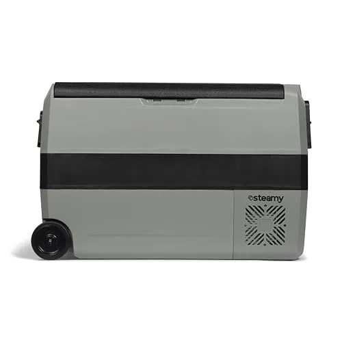 Steamy-E Dual Zone 50 Roller, Elektrische Kompressor Kühlbox mit Rollen, 44 Liter, 12V/ 230V, zum Kühlen und Gefrieren, Für Camping