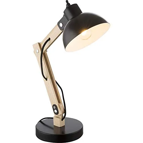 Globo Schreib Tisch Lampe Holz & Metall Schwarz von Globo