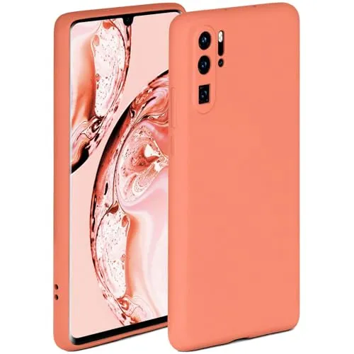 ONEFLOW Soft Case für Huawei P30 Pro/P30 Pro New Ed Hülle aus Silikon mit Kameraschutz, Silikonhülle mit erhöhtem Schutz fürs Display, Backcover Schutzhülle, weiche Handyhülle, Koralle