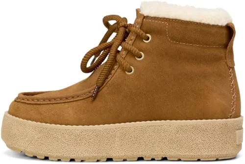 Stiefelette MARC O'POLO mit flauschigem Warmfutter, Damen, Gr. 39, braun (cognac) - Wanderschuhe mit flauschigem Warmfutter aus recyceltem Kunstfell und bequemer Memory Foam Innensohle für optimalen Komfort in der kalten Jahreszeit.