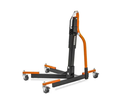 Zentralständer Power Evo orange – Ideal für Motorradwartung - Robuster Zentralständer mit max. Tragkraft von 300 kg, perfekt für Wartung, Pflege und Reparaturen. Leichtgängige Rollen für müheloses Rangieren und verschiedene Arbeitshöhen einstellbar.