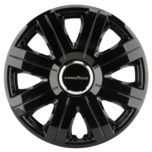 Goodyear Radzierblende Flexo 38 cm - 4 Stück mit Chromring - Radkappen für 15 Zoll Reifen, verleihen Ihrem Fahrzeug einen eleganten Look und schützen die Felgen vor Schmutz und Beschädigungen.