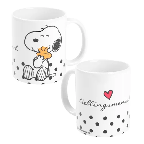 Peanuts Tasse Snoopy Lieblingsmensch Kaffeetasse Becher aus Keramik Weiß 320 ml