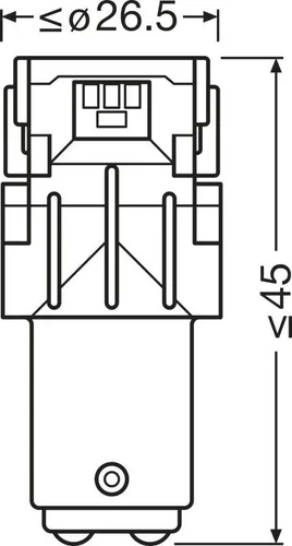 Auto-LED-Lampe 7528DYP-02B P21/5W Amber 1,9W 12V Bay15d Osram