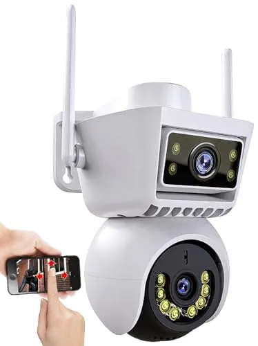 7links Aussenkamera: Dual-Linsen-WLAN-Pan-Tilt-IP-Kamera, Full HD, Farb-Nachtsicht, IP66 (Outdoor Überwachungskamera, Smarte Überwachungskamera, Überwachungssystem Funk)