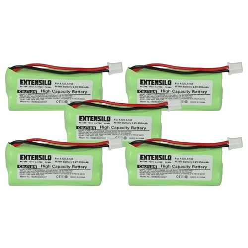 EXTENSILO 5X Akku kompatibel mit Siemens Gigaset AL110a, A260 Trio, A265, A345, AL110 schnurlos Festnetz Telefon (850 mAh, 2,4 V, NiMH)