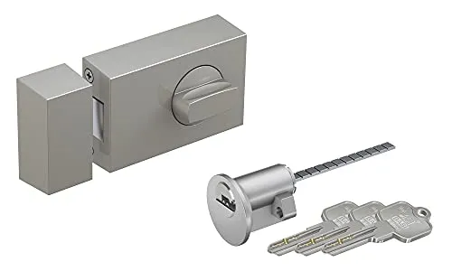 BASI Türzusatzschloss mit Außenzylinder SET - Sichern Sie Ihr Zuhause effektiv mit dem BASI Türzusatzschloss. Der massive Riegel bietet optimalen Schutz gegen unbefugtes Öffnen. Ideal für Haus- und Wohnungstüren, einfach zu montieren.