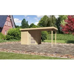 Karibu Holz-Gartenhaus Linköbing Natur Flachdach 209x213 cm