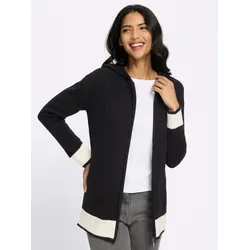 Sieh an! Strickjacke Long-Strickjacke Langarm Grobstrick schwarz 42