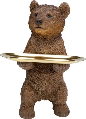 Kare Design Figur Butler Standing Bear, Braun, Bär, Ablage, Deko, Geschenkartikel, Tierfigur, Dekoration, 35x15x16 cm (H/B/T)