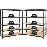 PROREGAL® Schwerlastregal Mega Deal 3x Giant Elephant - 3er Set Schwerlastregale, hohe Traglast von 200kg pro Fachboden, ideal für Werkstatt und Garage, einfache Steckmontage ohne Werkzeug.