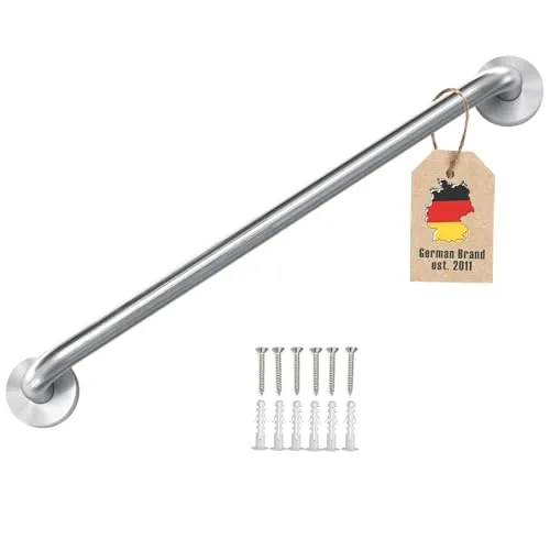 Intirilife Handtuchhalter aus Edelstahl Gebürstet - Länge 100cm und 19mm Stangendurchmesser zum Bohren - Handtuchstange Badetuchhalter Handtuch Halter Bad Sauna Küche, Wandmontage