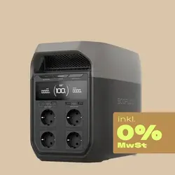 EcoFlow DELTA 3 Powerstation - Leistungsstarke Powerstation mit 1.024 Wh Kapazität, ideal für Zuhause und unterwegs. Schnelles Aufladen in 56 Minuten und bis zu 11 Anschlüsse für maximale Flexibilität.