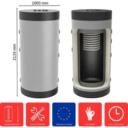 Hygiene-Kombispeicher 1000 L HK-0-1000 – Effizienter Warmwasserspeicher