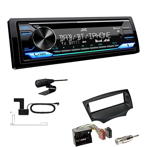 JVC KD-DB922BT 1-DIN Autoradio CD-Receiver Bluetooth DAB+ Digital Radio Einbauset passend für Ford KA ab 2008 schwarz