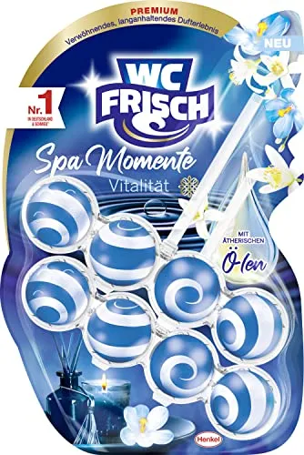 WC Frisch Spa Momente Vitalität (2er), WC-Stein, Toilettenstein Einhänger | WC-Stein mit Anti-Kalk-Formel, Reinigungsschaum & Schmutz-Protektor, Lluxuriöser Duftstein mit ätherischen Ölen, Dufterlebnis