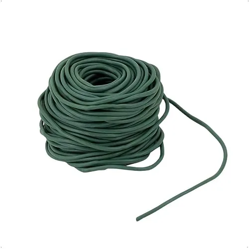 Rekord Gartenschnur (Grün, mitwachsend) aus elastischem Kunststoff, Länge: 23 Meter, Dicke: 3 mm, Glatte Oberfläche, Bindeschlauch, Bindematerial, Bindeschnur
