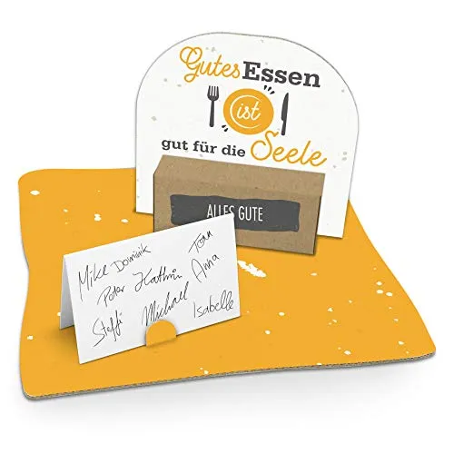 itenga Geldgeschenk I Motiv Gutes Essen I Geburtstag I Mitbringsel I Gutschein I Geschenkverpackung mit Bodenplatte, Geschenkkarte und Stickerbogen - zum Basteln und Dekorieren
