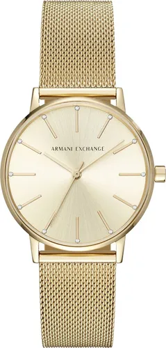 Armani Exchange Damen Analog Quarz Uhr AX5536 - Elegante Armbanduhr für Damen mit 36-mm-Gehäuse und roségoldfarbenem Edelstahlarmband, wasserdicht bis 50 m und ideal für jeden Anlass.