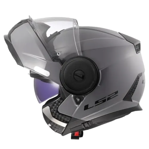 LS2 FF902 Scope II Klapphelm, silber, Größe XL für Männer - Motorradhelm mit herausnehmbarem, waschbarem Innenfutter und kratzfestem Max Vision Visier, ideal für komfortables Fahren.