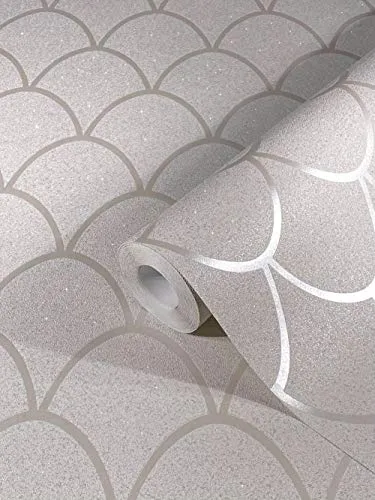 Vliestapete Grafisch Bögen Glitzer beige von Schöner Wohnen in grau von marburg