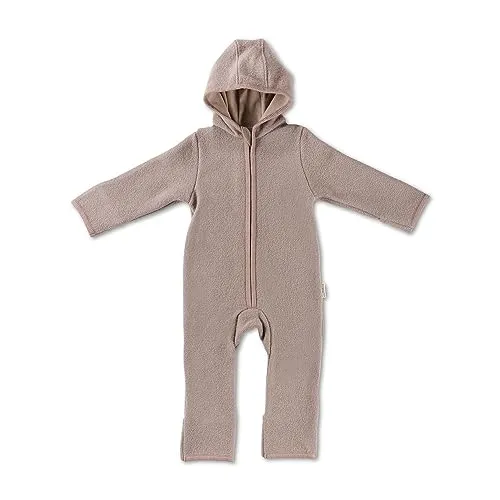 Hofbrucker Wollwalk-Overall in Beige, Größe 50/56, Baby