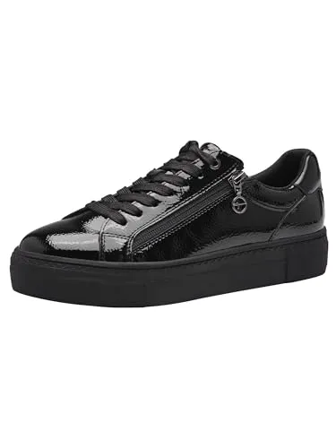 Tamaris Damen Sneaker Reißverschluss Slipper mit Plateau 1-23313-41, Größe:37 EU, Farbe:Schwarz - Stylischer Plateau-Sneaker von Tamaris mit Reißverschluss für einfachen Einstieg. Bequemes Comfort-Lining und herausnehmbares Fußbett für individuellen Komfort. Ideal für lässige Outfits!