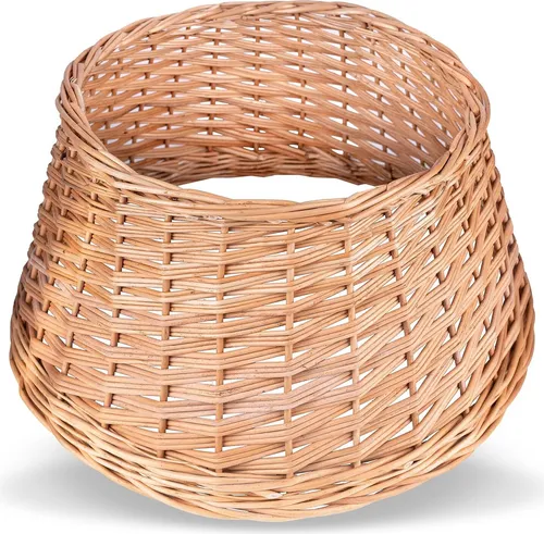 Creative Home Weihnachtsbaum Rock Weide | Kragen Rund Max. Breite 46cm Höhe 24cm | Beige Umrandung Abdeckung Weihnachtsbaumständer Tannenbaum Korb Christbaumdecke