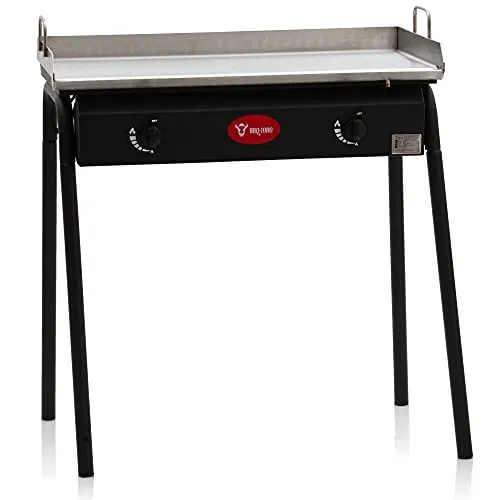 BBQ-Toro Gas Grilltisch mit antihaftbeschichteter Grillplatte | 2 Brenner | 78 x 45 x 91 cm