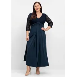 Sheego Etuikleid Abendkleid 3/4-Arm mit Oberteil aus floraler Spitze