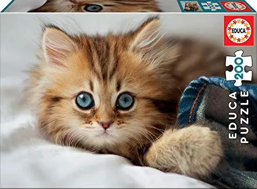 Educa 17154, Kätzchen, 200 Teile Puzzle für Erwachsene und Kinder ab 6 Jahren, Katze, Tierpuzzle