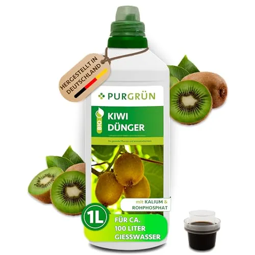 Purgrün Bio Kiwi Dünger, NPK 4+1+7 - Obstdünger für gesunde Kiwipflanzen und aromatische Früchte – organisch-mineralisch, vegan und ideal für den biologischen Anbau.