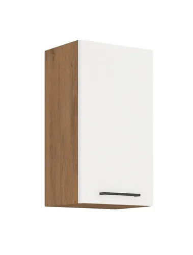 Küchen-Preisbombe Hängeschrank 40 cm Vigo Hochglanz Weiß - Moderner Hängeschrank 40 cm in Hochglanz Weiß mit Eiche Lancelot Korpus, ideal für platzsparende Küchenlösungen. Scharniere mit Dämpfer sorgen für leises Schließen.