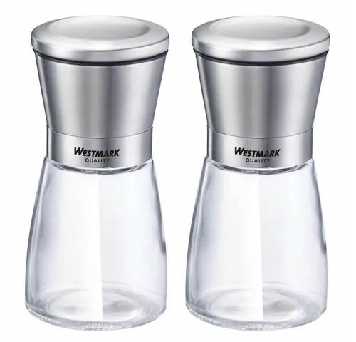WESTMARK Salz-/Pfeffermühle, Set Gewürzmühlen »Edelstahl«, 2tlg, mit Keramikmahlwerk