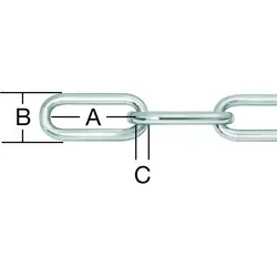 Vormann Rundstahlkette C-30 Stahl verzinkt 3,0x26x11 mm