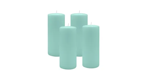 Kopschitz Kerzen Stumpenkerze 4er Set Stumpenkerzen/Adventskranzkerzen Türkis Ø 40 x 200 mm
