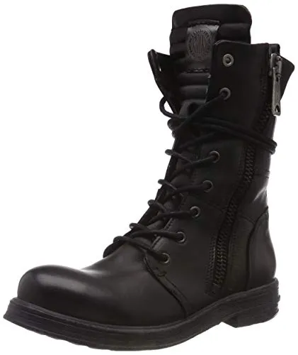 Replay Damen Mid Boot Stiefel aus Leder, Schwarz (Black 003), 37 - Wanderschuhe mit modischem Design, ideal für stilvolle Outdoor-Abenteuer und bequemes Tragen.