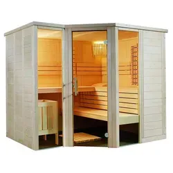 Harvia Arktis Infra+ Massivsauna mit 2 Vollspektrumstrahlern - Komfortable Massivsauna aus Fichte mit 2 leistungsstarken Infrarotstrahlern. Ideal für entspannende Momente zu Hause. Maße: 234x206x204 cm, inklusive hochwertiger Inneneinrichtung.