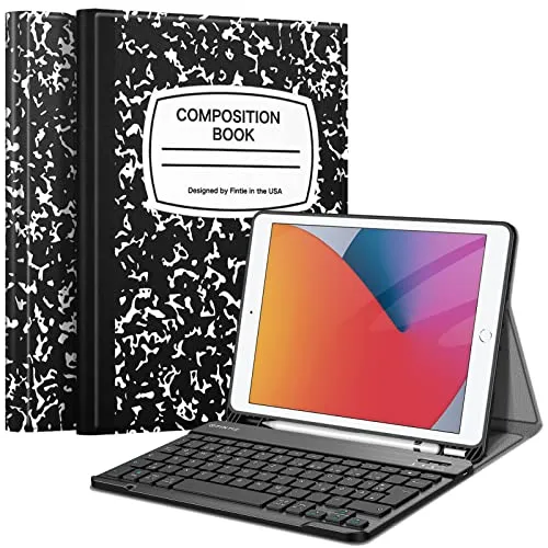 FINTIE Tastatur Hülle für iPad 10.2 Zoll - Tastaturhülle mit abnehmbarer Bluetooth-Tastatur und Pencil Halter, idealer Schutz für iPad 9./8./7. Generation, schlankes Design und 10m Reichweite.