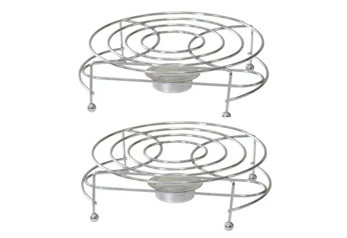 HAC24 Stövchen Teewärmer Speisenwärmer Tee Kaffee Warmhalteplatte, (2-tlg), Verchromt Inkl. Teelichthalter