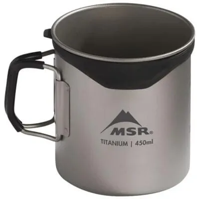 MSR Titan 450ml Tasse - Leicht und langlebig - Kochutensilien, ultraleichte Titan-Tasse mit 450ml Fassungsvermögen, ideal für Outdoor-Abenteuer und Camping.